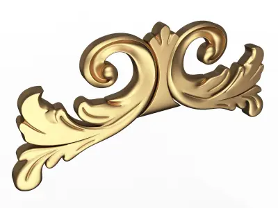 Carved Plaster Molding Decoration 030 Low-poly 3D model