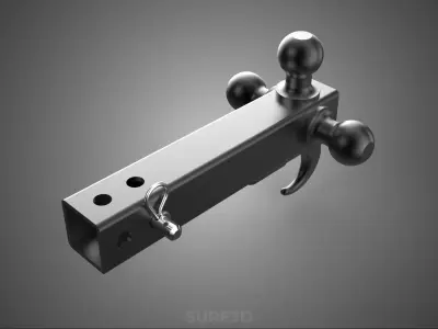 TONGUE HOOK HITCH BALL MOUNT TRAILER SHANK RECEIVER TOWING TOW 3D model