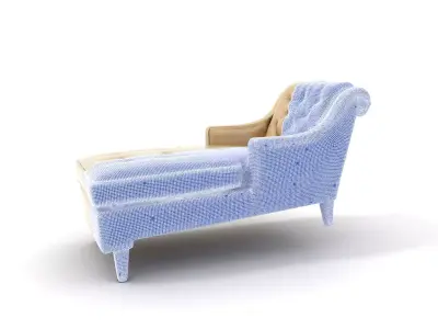 Elegant Cream Chaise model pack Low-poly 3D model