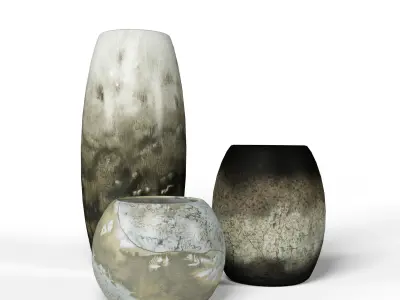 Modern Decor Vase Set 3D model