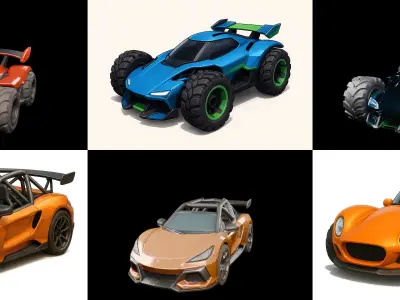 Gt one Car bundle 2 pack 100 glb 3D model
