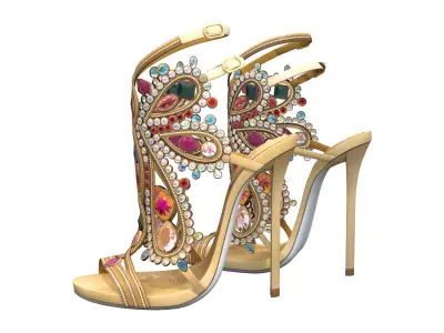 Gemstones Luxury Heels Low-poly 3D model