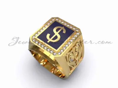 ring with dolar MR 69 3D print model