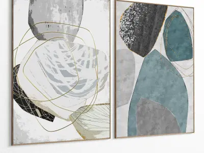 Plaster Two Photo Frame 403 Low-poly 3D model