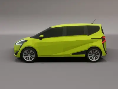 Toyota Sienta low poly 3D model Low-poly 3D model