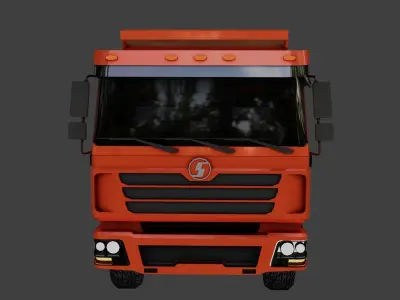 track orange dump truck Free low-poly 3D model