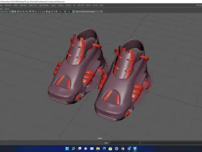 3D Concept shoe Modeling and Print ready file Low-poly 3D model