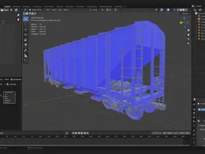 freight rail grain hopper train wagon 3d model 3D model