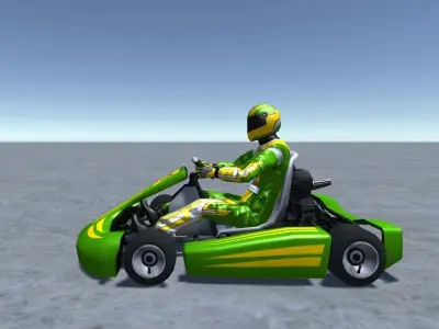 Low Poly Kart With Player 4 Low-poly 3D model