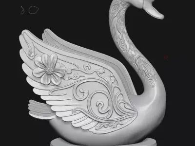 Swan  sculpture 3D print model