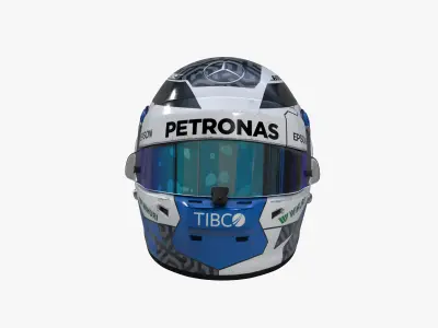 Bottas helmet 2020 Low-poly 3D model