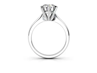 dmc-02 solitaire diamond engagement ring 3D print model