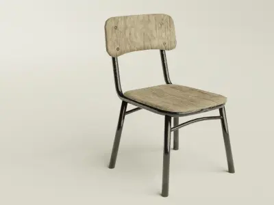 Rusty old chair Free low-poly 3D model