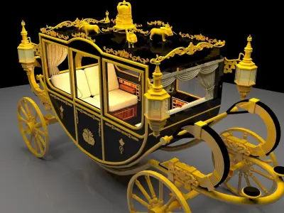 Chinese horse carriage 3D model
