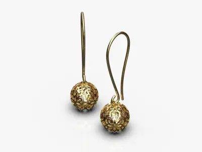 Charm Spherical earrings 3D print model
