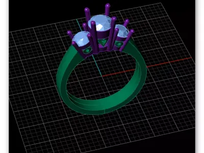 round solitaire engagement jewelry ring 3D print model