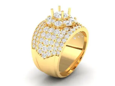 Luxury Diamond Pave Men Ring Jewelry 146 3D print model