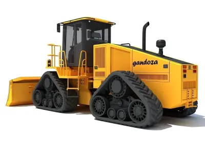 Yellow High Speed Dozer 3D model