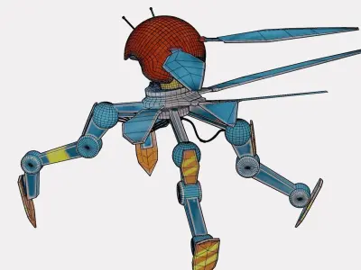 Construction Robot Worker Free low-poly 3D model