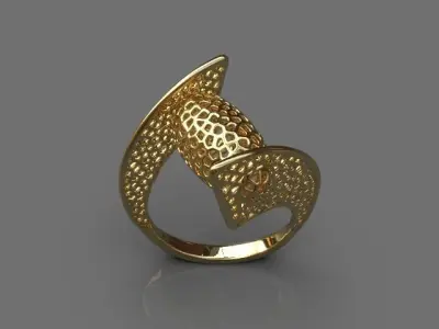 Stylized ring 3D print model