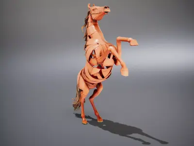 Bronze Horse Sculpture model pack Low-poly 3D model