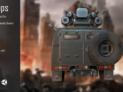 PBR Armored Car Low-poly 3D model