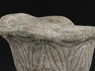 Broken Greek Column Top Low-poly 3D model