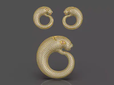  Modern Side Piece Necklace 3D CAD File 3D print model