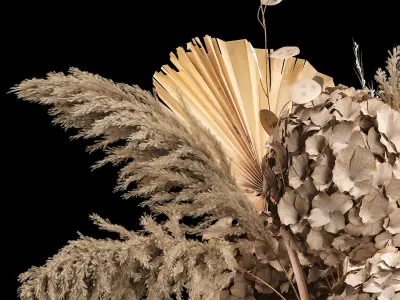 Bouquet Of Dried Flowers In Vase 264 3D model