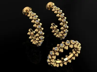 Ring and Earrings 55 3D print model