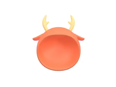 Cartoon Elk Hat v1 001 Low-poly 3D model