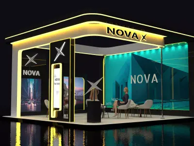 modern exhibition booth 3D model