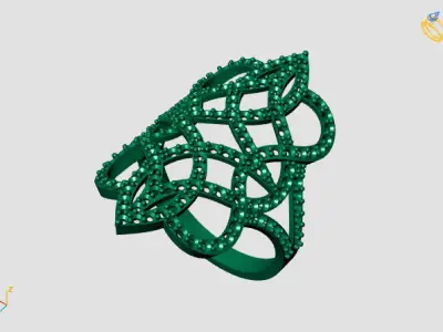 Vintage Womens Diamond Ring Women Rings 3dmodels 3D print model 3D print model 25