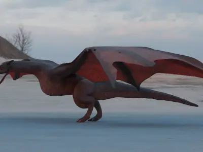  Wyvern-Fully Rigged Dragon Low-poly 3D model