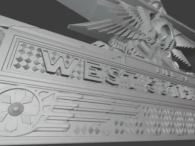 Winged Art Deco Emblem 3D Printable 3D print model