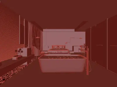 The open-plan bathroom Free 3D model
