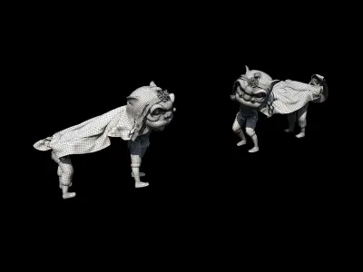 Chinese cultural lion dance 3D model