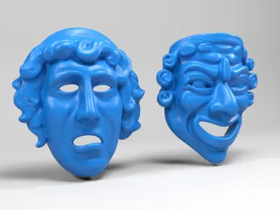 Greek masks 2 3D print model