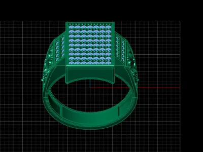 Print Ready STL 3DM  Gents Rings Diamond Men Ring  3D print model 62