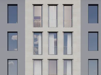 Modern building fasade 7 3D model