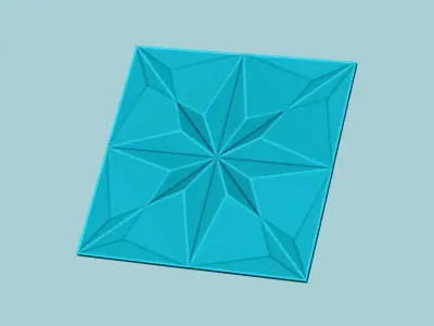 Wall Panel A03 Stars Alternating - Interior Design Decoration 3D print model