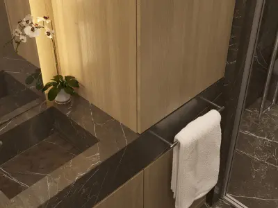 Modern bathroom interior 01 3D model