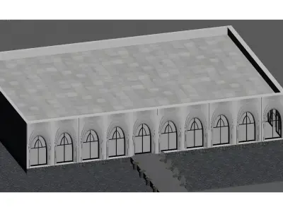 Modern minimalist architecture 3D model