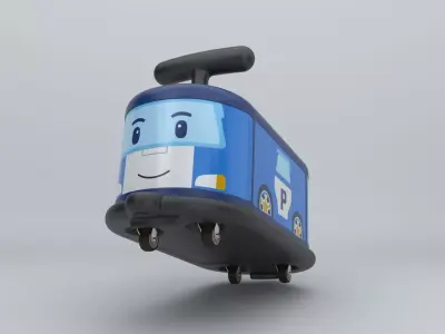 Police Toy Push Car 3D model