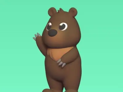 Bear Waving 3D print model