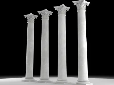 Corinthian column 1 Low-poly 3D model