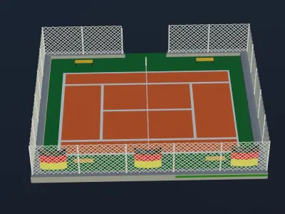 Tennis Court - Germany Low-poly 3D model