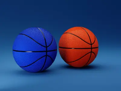 Basketball - Orange and Blue 3D model