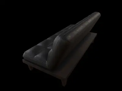 Leather couch - sofa Low-poly 3D model