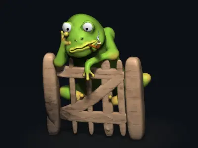 Frog on a Fence 3D model